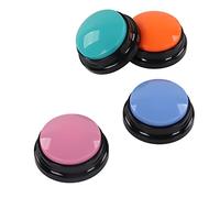 Naroote Lot de 4 Enregistrements Vocaux, Buzzer de Réponse Enregistrable de 30 Secondes, Buzzer Sonore Clair pour Le Dressage des Animaux de Compagnie, Idéal pour Les Chats, Les Chiens,