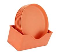 Naroote Lot de 8 Plats à Cracher en Os, Ensemble d'Assiettes en Plastique de Couleur Pastel, Assiettes de Base de Rangement avec Finition Lisse, Idéales pour le Service Alimentaire, les Collations