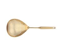 Naroote Louche D'écumoire en Acier Inoxydable 304, Grand Débit, Passoire à Long Manche, Cuillère pour Cuisine, Résistante à la Chaleur pour Frire les Légumes et la Viande, 15,7 X 5,7 Pouces (GOLD)