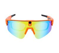 Naroote Lunettes de Cyclisme Intelligentes 4K AI, Lunettes Bluetooth de Vélo en ABS PC, pour Cyclisme en Extérieur (Orange)