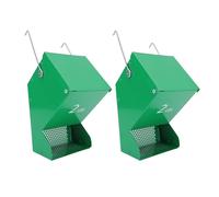 Naroote Mangeoire pour Petits Animaux, Paquet de 2 Distributeurs de Nourriture en Métal pour Lapin avec Couvercle pour Utilisation en Cage ou sur Table