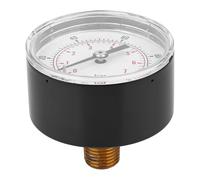Naroote Manomètre 1/4 BSPT, Connexion Arrière à Cadran de 50mm, Couvercle Transparent, Bonne étanchéité à L'air, Polyvalent pour L'air, L'eau, le Pétrole et le Gaz (0-100psi 0-7bar)