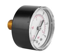 Naroote Manomètre Axial, Composants en Laiton, Connexion Arrière 1/4 BSPT pour une Large Application, Air, Eau, Gaz (0-30psi 0-2bar)
