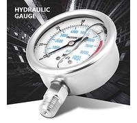 Naroote Manomètre Hydraulique 60MPA/9000PSI, Boîtier en Acier Durable pour Usage Industriel, Cadran Circulaire, Connexion NPT 1/4 Pouces