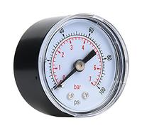 Naroote Manomètre Mécanique à Connexion Arrière BSPT 1/8 Pouce pour Air, et Eau, Type de Pointeur à Double échelle pour une Mesure Précise de la Pression (0-100psi,0-7bar)