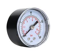 Naroote Manomètre Mécanique à Connexion Arrière BSPT 1/8 Pouce pour Air, et Eau, Type de Pointeur à Double échelle pour une Mesure Précise de la Pression (0-160psi,0-11bar)