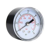Naroote Manomètre Mécanique à Connexion Arrière BSPT 1/8 Pouce pour Air, et Eau, Type de Pointeur à Double échelle pour une Mesure Précise de la Pression (0-15psi,0-1bar)
