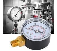 Naroote Manomètre Mécanique à Double échelle, Couvercle Transparent pour Air, et Eau, Connexion Inférieure 1/8 BSPT pour 0-15psi, 0-1bar, Utilisations 6x4x2,5 Cm (0-200psi,0-14bar)