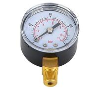 Naroote Manomètre Mécanique à Double échelle, Couvercle Transparent pour Air, et Eau, Connexion Inférieure 1/8 BSPT pour 0-15psi, 0-1bar, Utilisations 6x4x2,5 Cm (0-160psi,0-11bar)