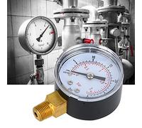 Naroote Manomètre Mécanique à Double échelle, Couvercle Transparent pour Air, et Eau, Connexion Inférieure 1/8 BSPT pour 0-15psi, 0-1bar, Utilisations 6x4x2,5 Cm (0-30psi,0-2bar)