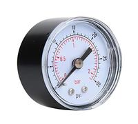 Naroote Manomètre Mécanique en Métal, Cadran Transparent pour Air, Eau et, Connexion Arrière Axiale 1/8 "BSPT pour Atelier de Garage Automobile (0-30psi,0-2bar)