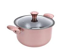 Naroote Marmite à Soupe en Acier Inoxydable, Marmite Antiadhésive de 26 Cm, à Poignées Ergonomiques avec Couvercle, Idéale pour Faire Bouillir, Mijoter, Cuire à la Vapeur et Frire
