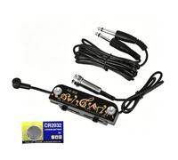 Naroote Micro pour Guitare Acoustique, Micro à Rosace en ABS avec Commandes à Double tonalité et Câble de 3 Mètres, Clip Magnétique pour Scène de Pratique D'enregistrement de Guitare (argent peint