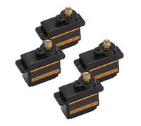 Naroote Micro Servomoteur, 4 Ensembles de Mini Servomoteurs à Engrenages Métalliques Numériques de 12 G, Kit de Moteur à Engrenages en Métal pour Robot RC, Voiture, Avion et Hélicoptère, adapté pour
