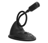 Naroote Microphone Capacitif de Bureau Mike de Diffusion en Direct Portable pour Les Jeux sur Ordinateur, Amplificateur de Son Réglable à 360 ° pour Ordinateurs Portables/de Bureau, Interface Ronde