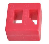 Naroote Mini Bloc de Démagnétiseur de Magnétiseur, Outil Magnétique Pratique pour Pièces Métalliques, Accessoires de Réparation, Démagnétiseur de Tournevis Portable (rouge)