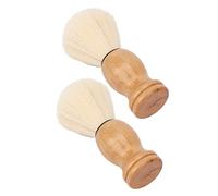 Naroote Mini Brosse de Rasage Synthétique Douce avec Poignée Incurvée pour un Rasage Efficace de la Barbe pour Salon, Maison, Journal de Voyage, Paquet de 2