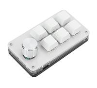 Naroote Mini Clavier de Jeu Clavier Mécanique Durable à 6 Touches pour Le Bureau et Les Jeux avec Câble USB (Noir Blanc)