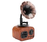 Naroote Mini Haut-Parleur Bluetooth Rétro, Haut-Parleur Portable, Lecteur de Musique pour Ordinateur de Bureau, avec Batterie de Grande capacité, pour Voyage, Couleur Noyer (Bois de Noyer)