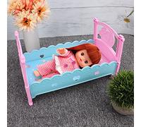 Naroote Mini Joli Lit de Poupée de Simulation, Meubles de Dessin animé pour Enfants, Jouets de Maison de Jeu, Berceaux de Poupée Sûrs et Durables pour Enfants