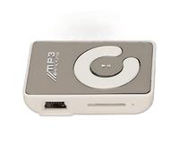 Naroote Mini Lecteur de Musique MP3 Portable à Clamp/Holder Arrière, avec Emplacement pour Carte Mémoire, pour Les Voyages Sportifs Scolaires, Matériau ABS (White)