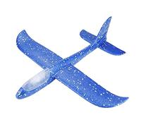 Naroote Mini Planeur Volant Brillant, Jouet d'avion de Nuit, Modèle d'avion Lumineux à Lancement Manuel pour Enfants et Adolescents, Matériel EPP (Blue)