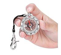 Naroote Mini Porte-clés Boussole de Poche en Alliage de Zinc pour Le Camping et la Randonnée, Outil de Navigation Extérieure à Clipser pour Les Routards