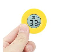 Naroote Mini Thermomètre et Hygromètre Numérique LCD, Compteur de Température d'humidité Intérieure, Moniteur Environnemental pour Armoires Réfrigérées et Vitrines (coquille jaune)