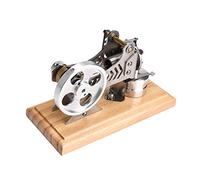 Naroote Modèle de Générateur D'énergie Pneumatique à LED Stirling Engine pour L'éducation et la Démonstration, Idéal pour Les étudiants et Les Chercheurs Bois + Métal