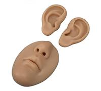 Naroote Modèle D'oreille en Silicone et Accessoire D'affichage de la Bouche du Nez pour la Pratique du Perçage et la Formation en Chirurgie Plastique - Silicone Souple Réutilisable, 2 Unités (Peau