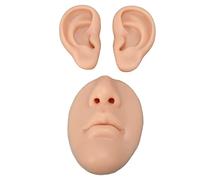 Naroote Modèle D'oreille en Silicone et Accessoire D'affichage de la Bouche du Nez pour la Pratique du Perçage et la Formation en Chirurgie Plastique - Silicone Souple Réutilisable, 2 Unités