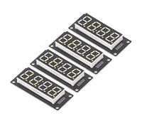 Naroote Module D'affichage LED à 4 Chiffres, Horloge Stable et Durable pour Les Amateurs de Bricolage, 4 Jeux de Tubes Numériques à Chiffres pour Les Projets (Jaune MRA041E)