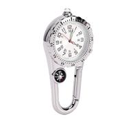 Naroote Montre à Clip, Montre de Poche à Mousqueton Phosphorescente avec Boussole Intégrée, Étanche et Résistante aux Chocs, pour la Randonnée, Les Aventures en Plein Air (Or Rose)