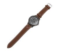 Naroote Montre à Quartz pour Hommes, Montre-Bracelet Ronde avec Bracelet en Cuir PU, Style Minimaliste pour la Vie Quotidienne, Les Sports de Plein Air (Brown)