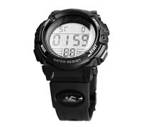 Naroote Montre de Sport Numérique étanche pour Enfants, Durable, Conçue pour Les Activités de Plein Air, Bracelet en PU de 50 M, Montre électronique Multifonctionnelle pour Garçons ou Filles (Black)