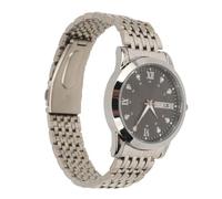 Naroote Montre pour Homme, Montre à Quartz pour Homme, Chronométrage Précis, Affichage du Jour et de la Date pour Les Entreprises (Argent Noir)
