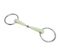 Naroote Mors de Filet de Cheval en Acier Inoxydable Durable enveloppé de Caoutchouc, Mors de Bouche de Cheval à Anneau Libre pour L'entraînement à L'équitation, aromatisé à la Pomme, pour Les