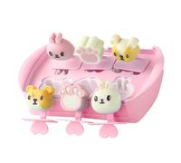 Naroote Moule à Glace en Silicone de qualité Supérieure, Mini Taille, à Dégagement Facile pour les Enfants, Bricolage à la Maison, Mignon, de qualité Alimentaire (Six Grille Rose)