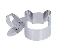Naroote Moule à Mousse en Acier Inoxydable, Outil de Cuisson Durable pour Desserts, Pâtisseries et Salades, Argent 4cm, 1 Unité (#6)