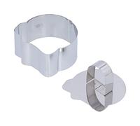 Naroote Moule à Mousse en Acier Inoxydable, Outil de Cuisson Durable pour Desserts, Pâtisseries et Salades, Argent 4cm, 1 Unité (#7)