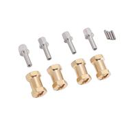 Naroote Moyeux Hexagonaux RC, Moyeux Hexagonaux de Roue en Laiton, Adaptateur d'entraînement d'extension, Idéal pour la Mise à Niveau des Chenilles SCX10 1/10 RC, 20 Mm (Gold)