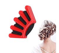 Naroote Outil de Cheveux en Rouleau pour des Styles de Tresse Faciles avec Contact en éponge Douce pour les Mariées, 9 * 5cm, ABS, Rouge et Bleu (rouge)