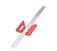 Naroote Outil de Recherche de Centre de Cercle, Outil de Centrage Durable de Précision de 0,05 Mm pour les Projets de Menuiserie avec Règle de 12" et Base en Aluminium