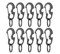Naroote Ouvre-Bouteille Extérieur Léger de Porte-clés de Boucle d'acier Inoxydable pour Le Sac à Dos de Randonnée de Camping (10PCS)