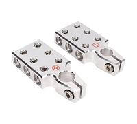 Naroote Paire de Pinces de Borne de Batterie Audio Robuste pour Caravane, Voiture, Camping-car, Camping-car, Bus, Connecteur Négatif Positif en Alliage de Zinc pour L'installation du Système Audio