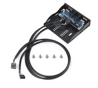 Naroote Panneau Avant de Disquette USB2.0 HDAUDIO 3,5'' 9 Broches vers 2 Interfaces USB2.0 Haute Vitesse pour Un Chargement et Un Transfert Efficaces Convient aux Cartes Mères et aux Cartes Riser