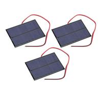 Naroote Panneau Solaire 3 Pièces, Haute efficacité de Conversion 5 V 200 MA avec Ligne Rouge et Noire, Idéal pour les Lampes Solaires de Pelouse, les éclairages Paysagers et les Chargeurs de
