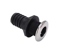 Naroote Passage de Coque de Qualité Marine pour Ponts de Navire, 1/2in | Clapet en caoutchouc Anti-retour, nylon en fibre de verre et acier inoxydable 316, dalot de vidange d\'eau barbelé pour