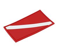 Naroote Patch Drapeau de Plongée Sous-marine, Badge étanche pour Avertissement de Bateau, Accessoire de Sac à Dos de Plongée en PVC Durable pour Plongeurs, Rouge et Blanc, 3,15 X 1,97 Pouces