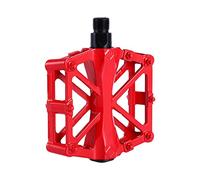 Naroote Pédales VTT en Aluminium Antidérapantes Durables, Plate-Forme de Vélo pour la Course sur Route et Le Cyclisme Récréatif, Couleurs Vives, 1 Paire, 3 Couleurs (Rouge)